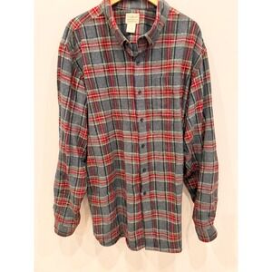 LL Bean Traditional Fit‎ Plaid Flannel Shirt XXL Tall Men's Long Sleeve Cotton